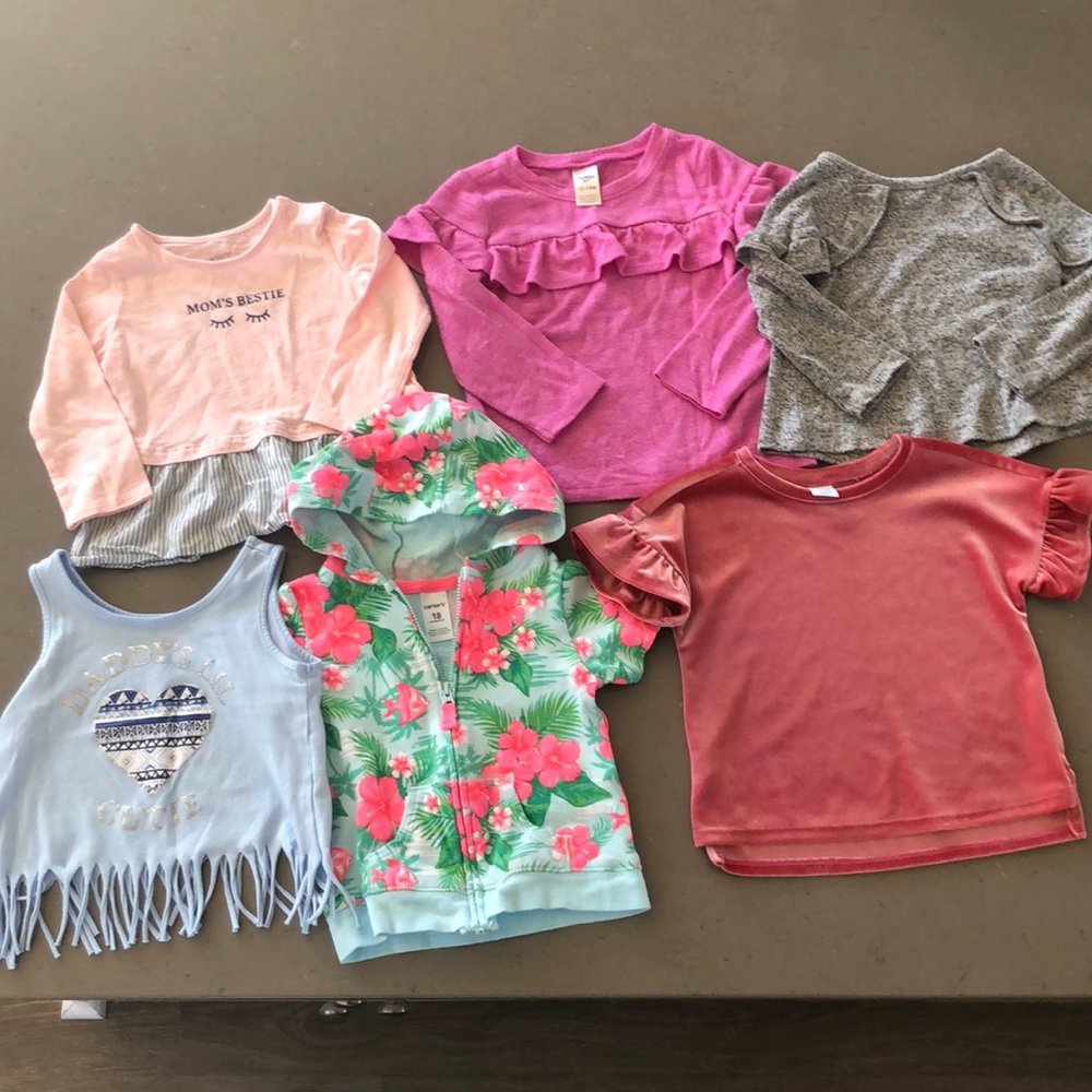 Lot of girls 12-18 month tops